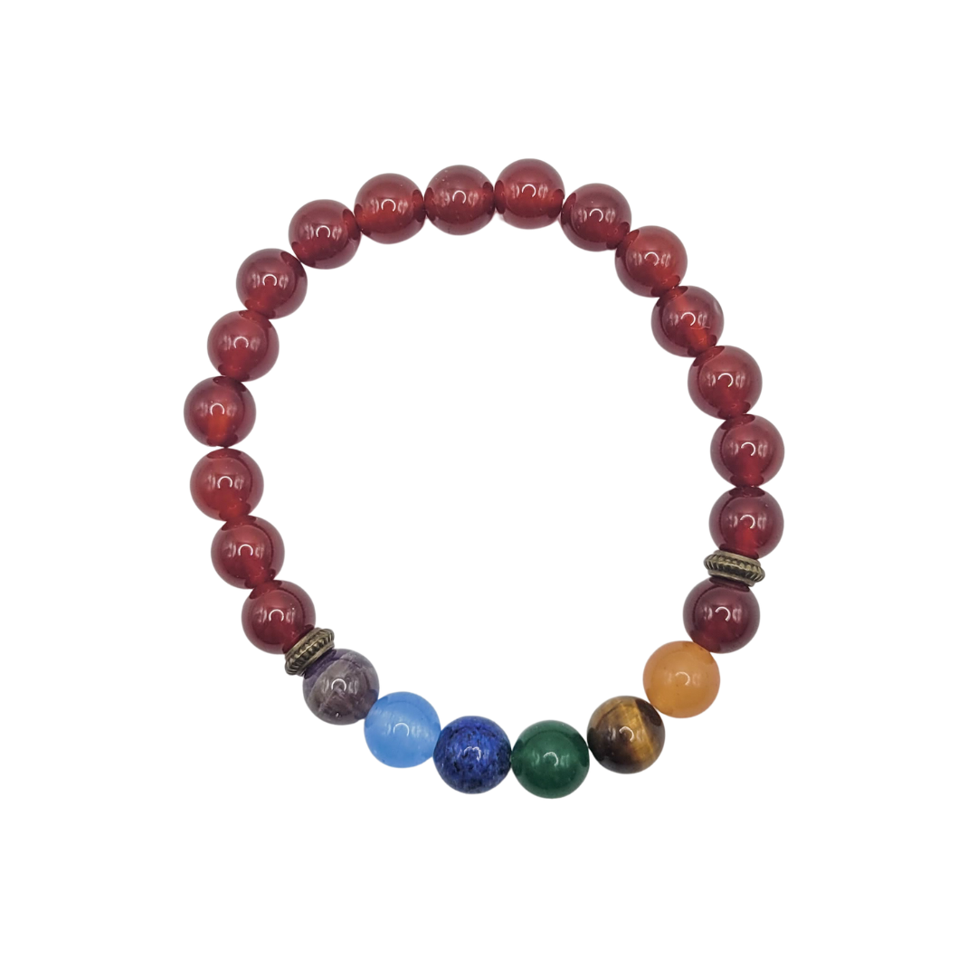 Bracelet - Cornaline & 7 Chakras