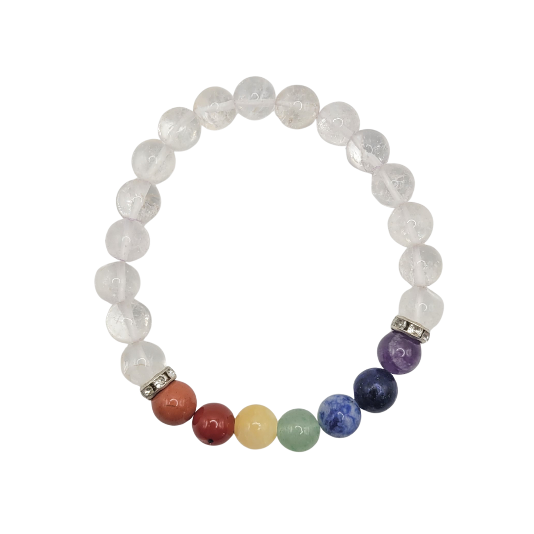 Bracelet - Quartz Clair & 7 Chakras