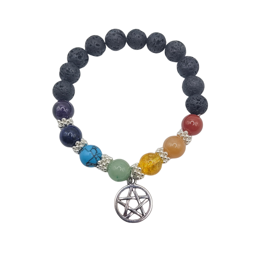 Bracelet - Pierre de Lave & 7 Chakras | Pentacle
