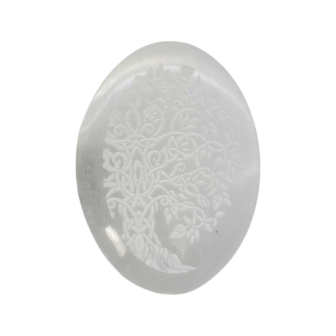 Pierre de Paume en Sélénite - Arbre de Vie